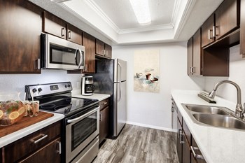 Updated kitchen with stainless steel appliances